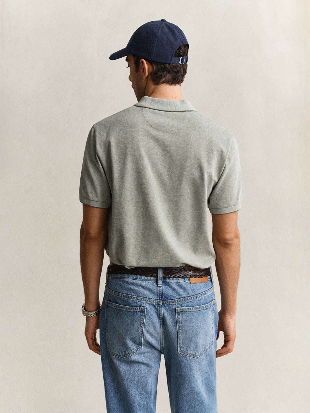 Gant Men Green Solid Regular Fit Pure Cotton Polo T-Shirt