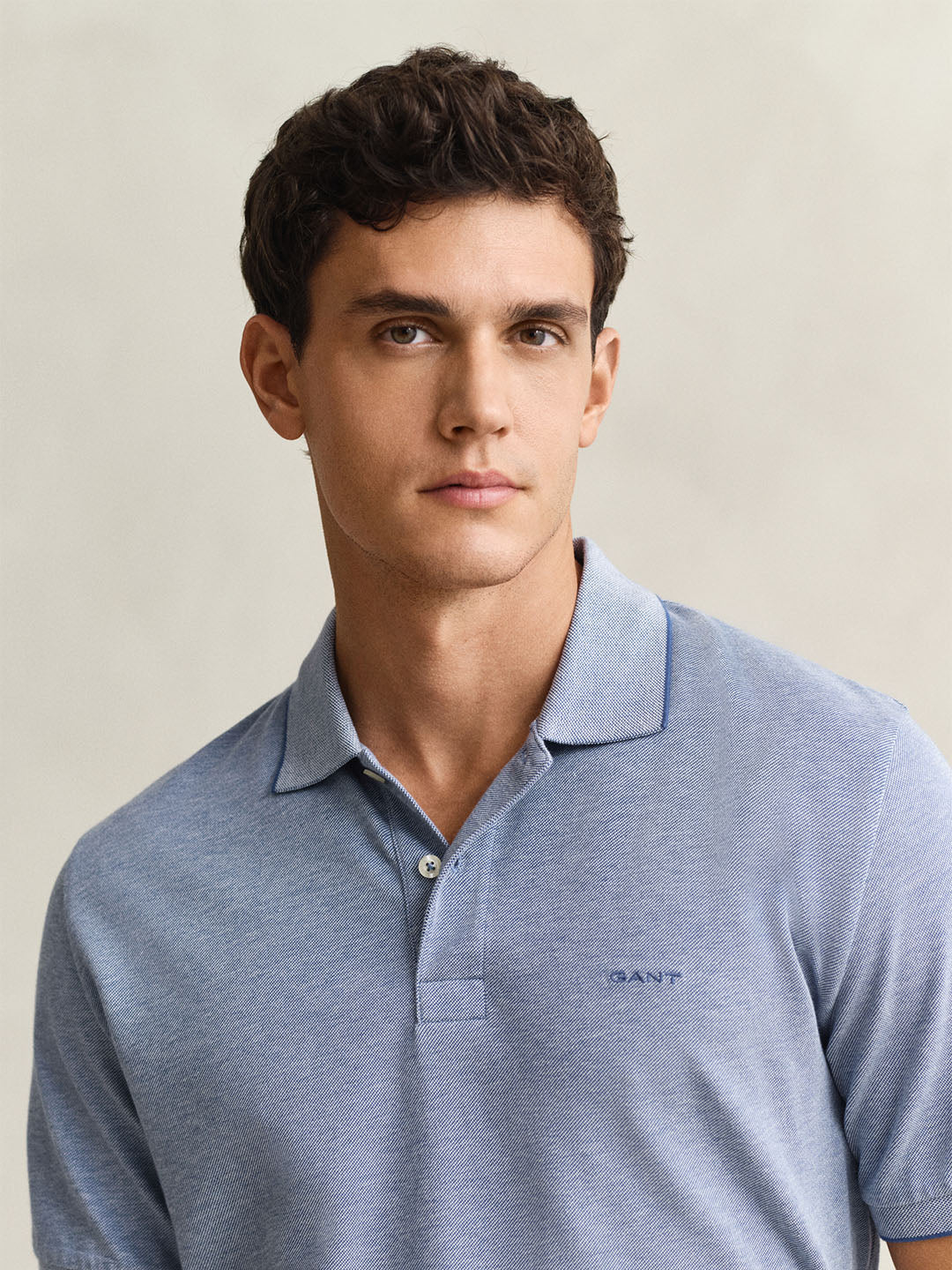 GANT Men Blue Cotton Polo T-Shirt