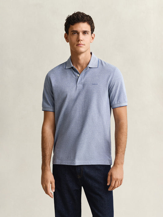 GANT Men Blue Cotton Polo T-Shirt