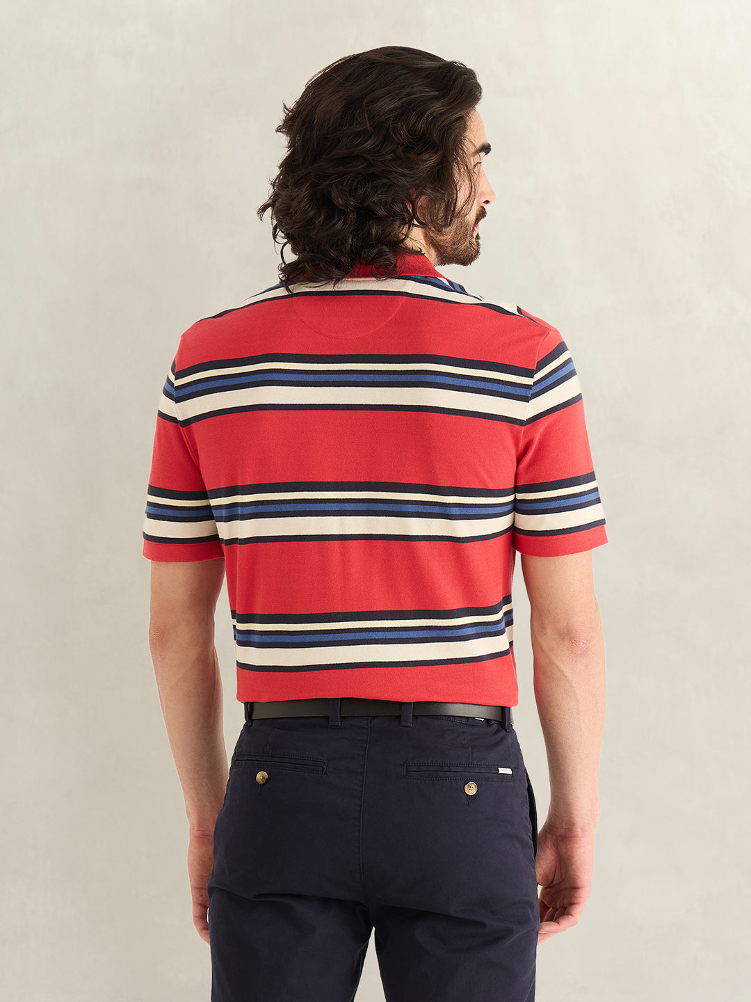 GANT Mens Red Striped Polo T-Shirt