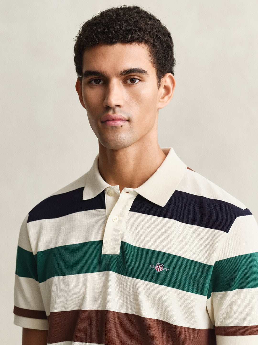 GANT Men Multicolour Striped Polo T-Shirt