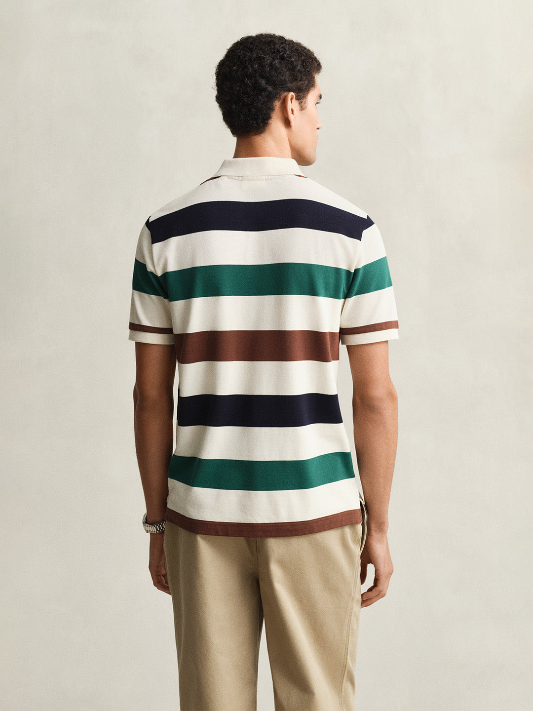 GANT Men Multicolour Striped Polo T-Shirt