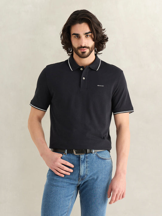GANT Mens Black Polo T-Shirt