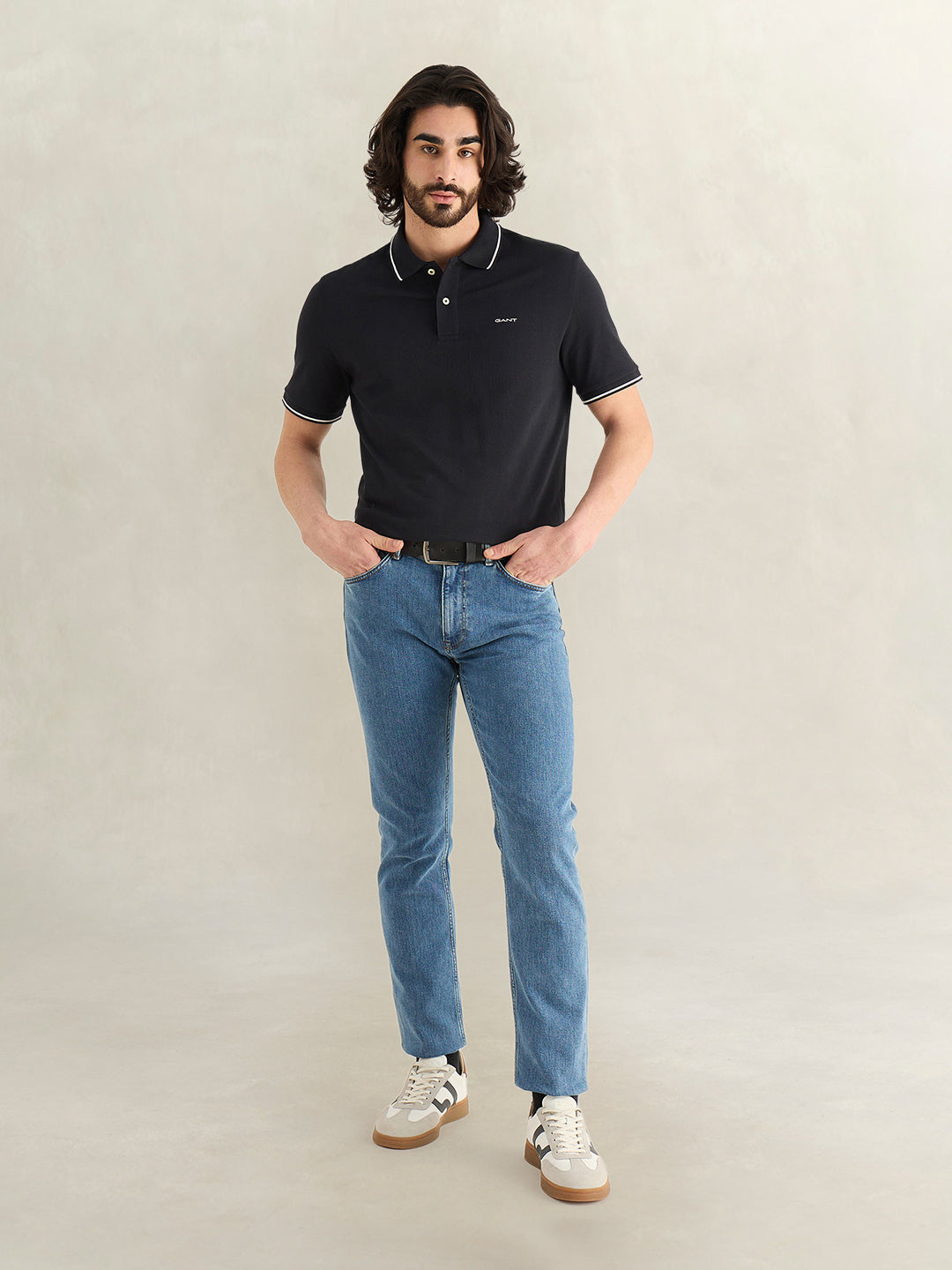 GANT Mens Black Polo T-Shirt