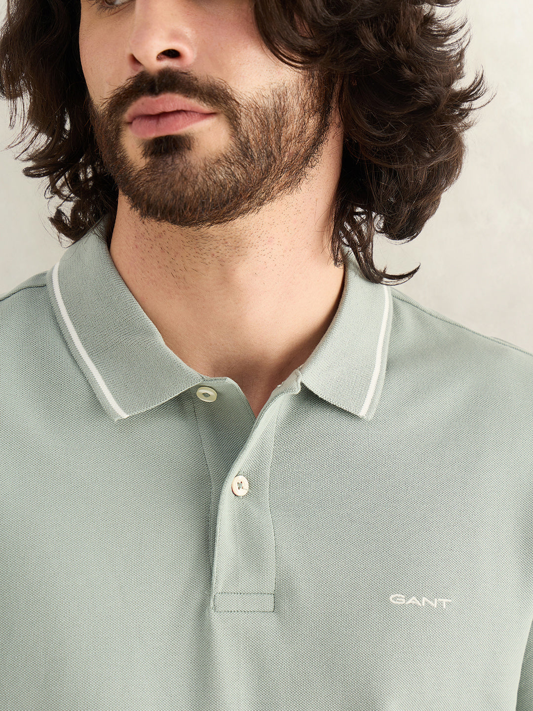 GANT Mens Grey Polo T-Shirt