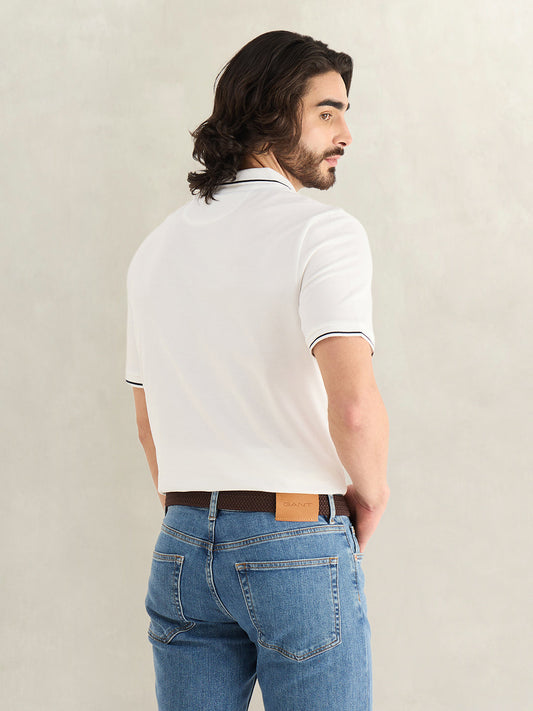 GANT Mens White Polo T-Shirt