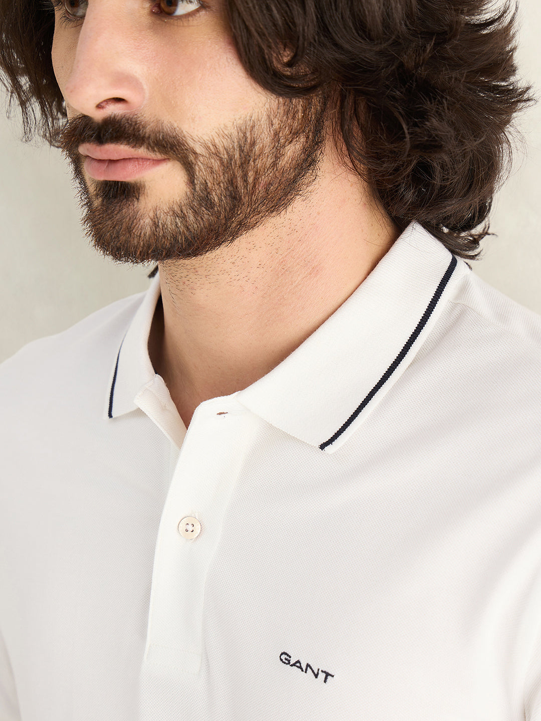 GANT Mens White Polo T-Shirt