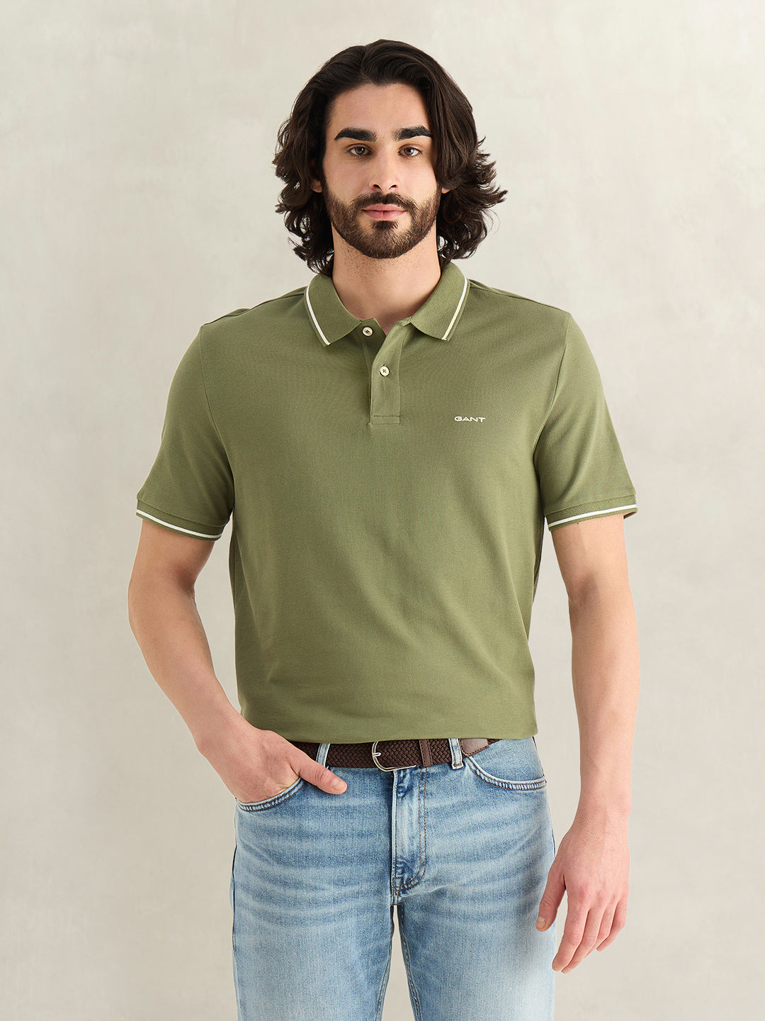 GANT Mens Green Polo T-Shirt