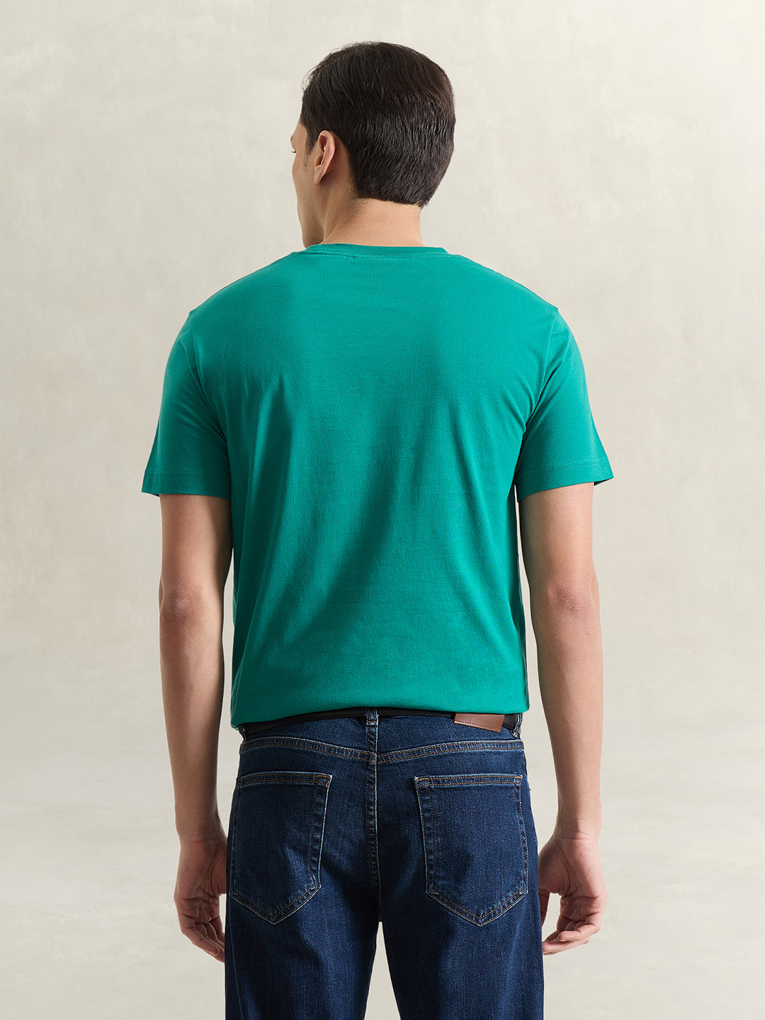 Gant Men Green Solid T-Shirt