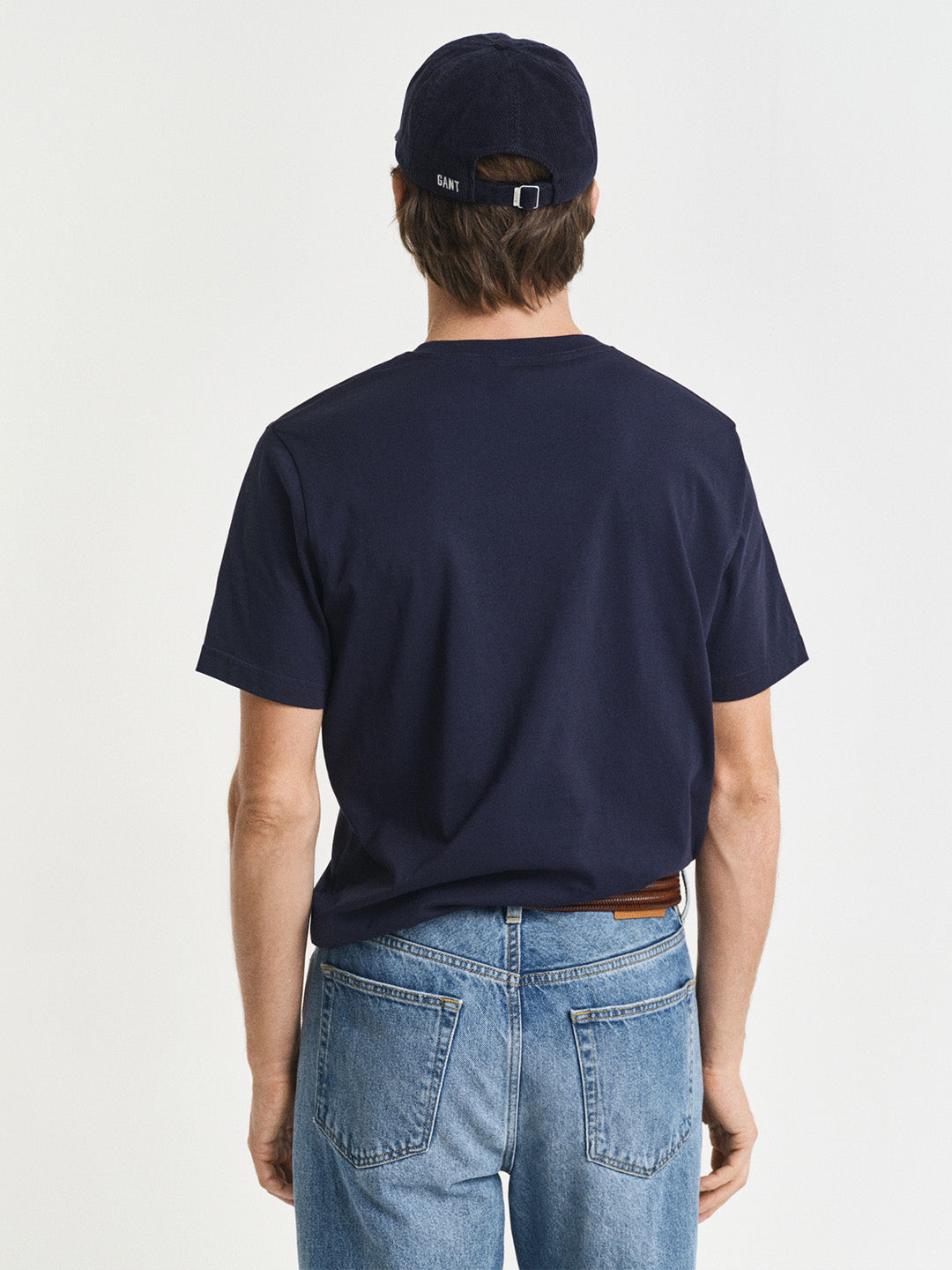 GANT Men Navy Blue Shield Pure Cotton T-Shirt