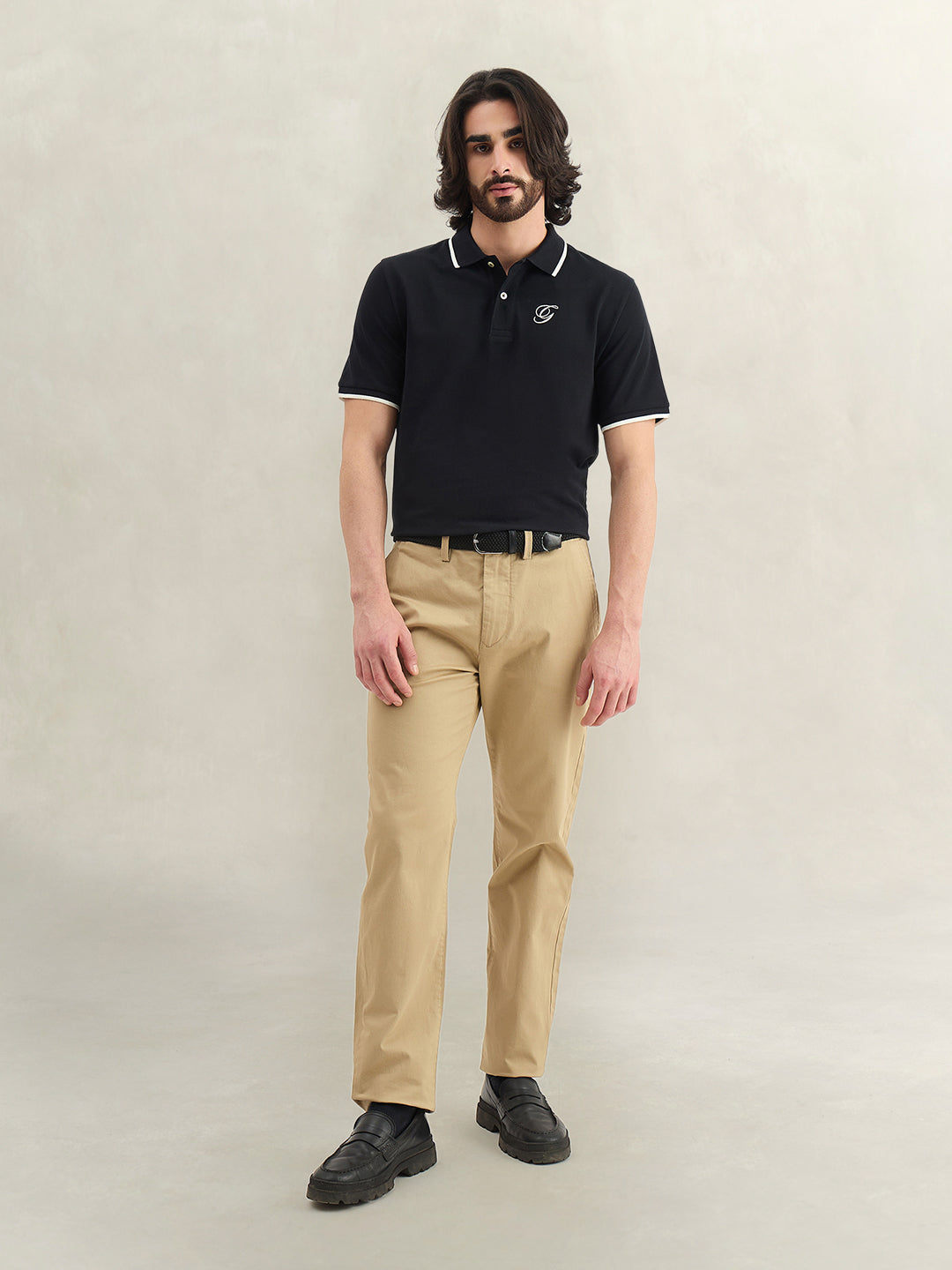 Gant Men Solid Black Polo T-Shirt