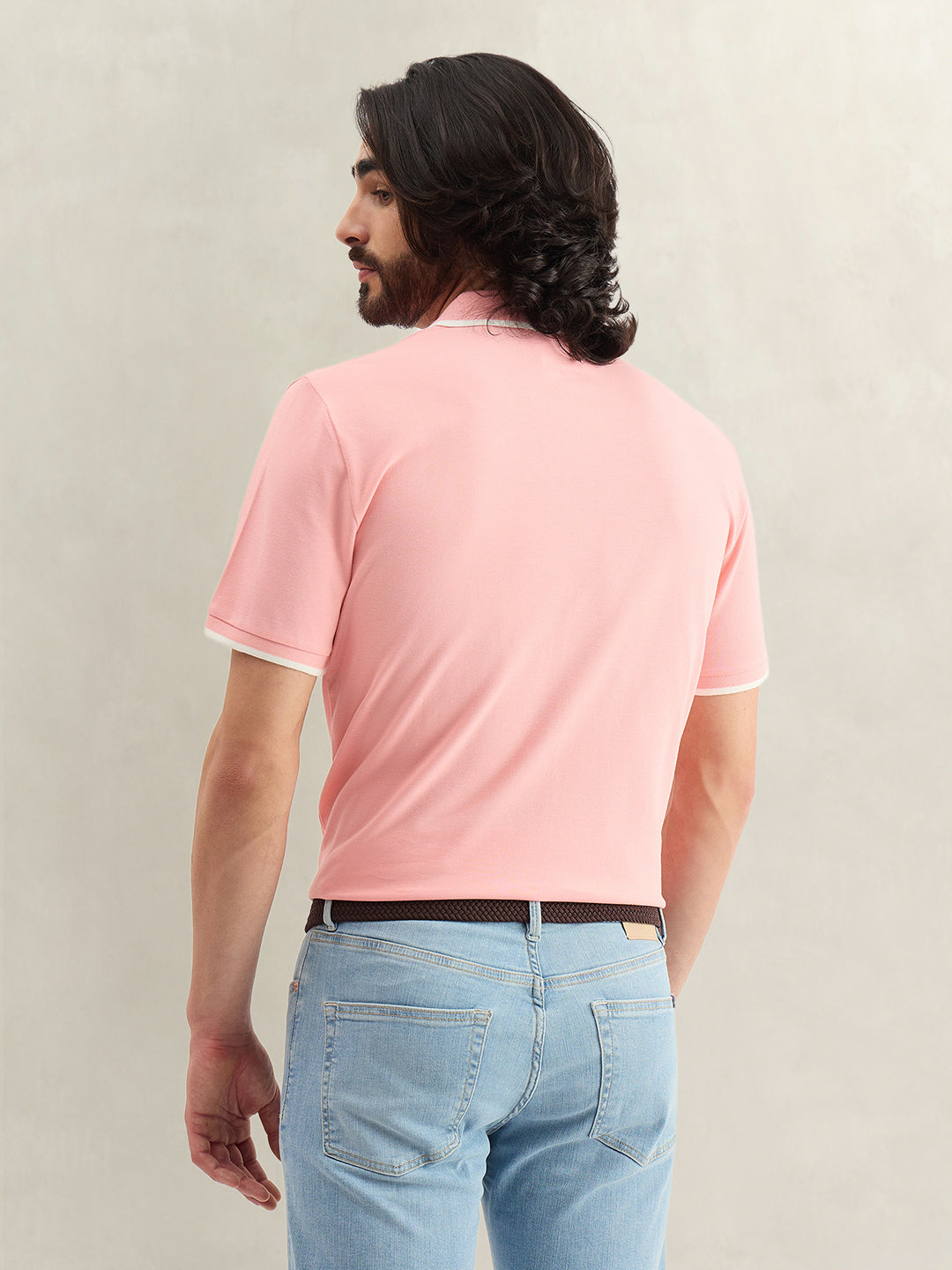 Gant Men Pink Solid Regular Fit Pure Cotton Polo T-Shirt