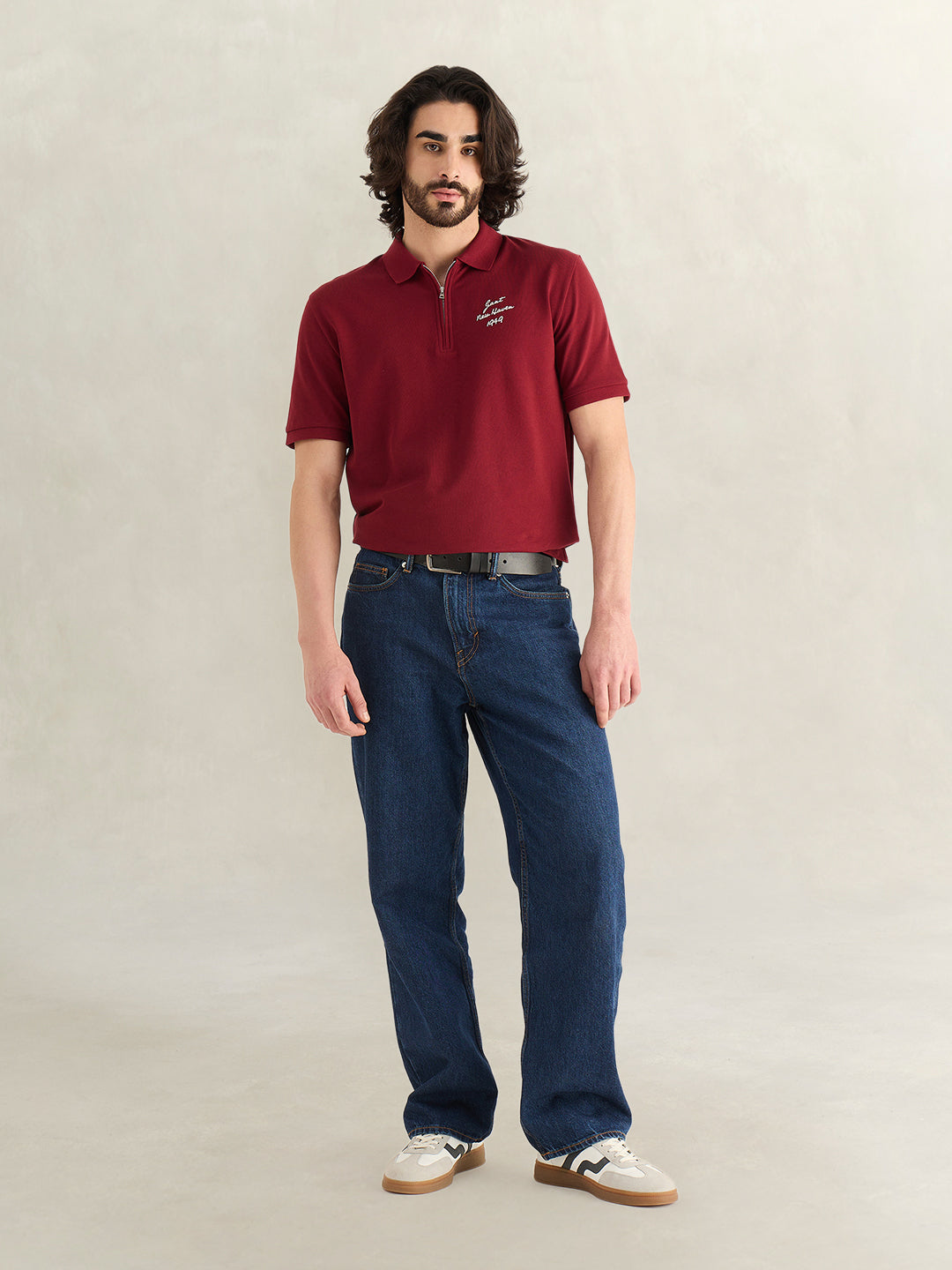 GANT Mens Maroon Polo T-Shirt