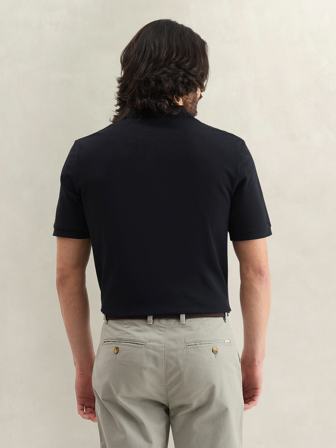 Gant Men Solid Black Polo T-Shirt
