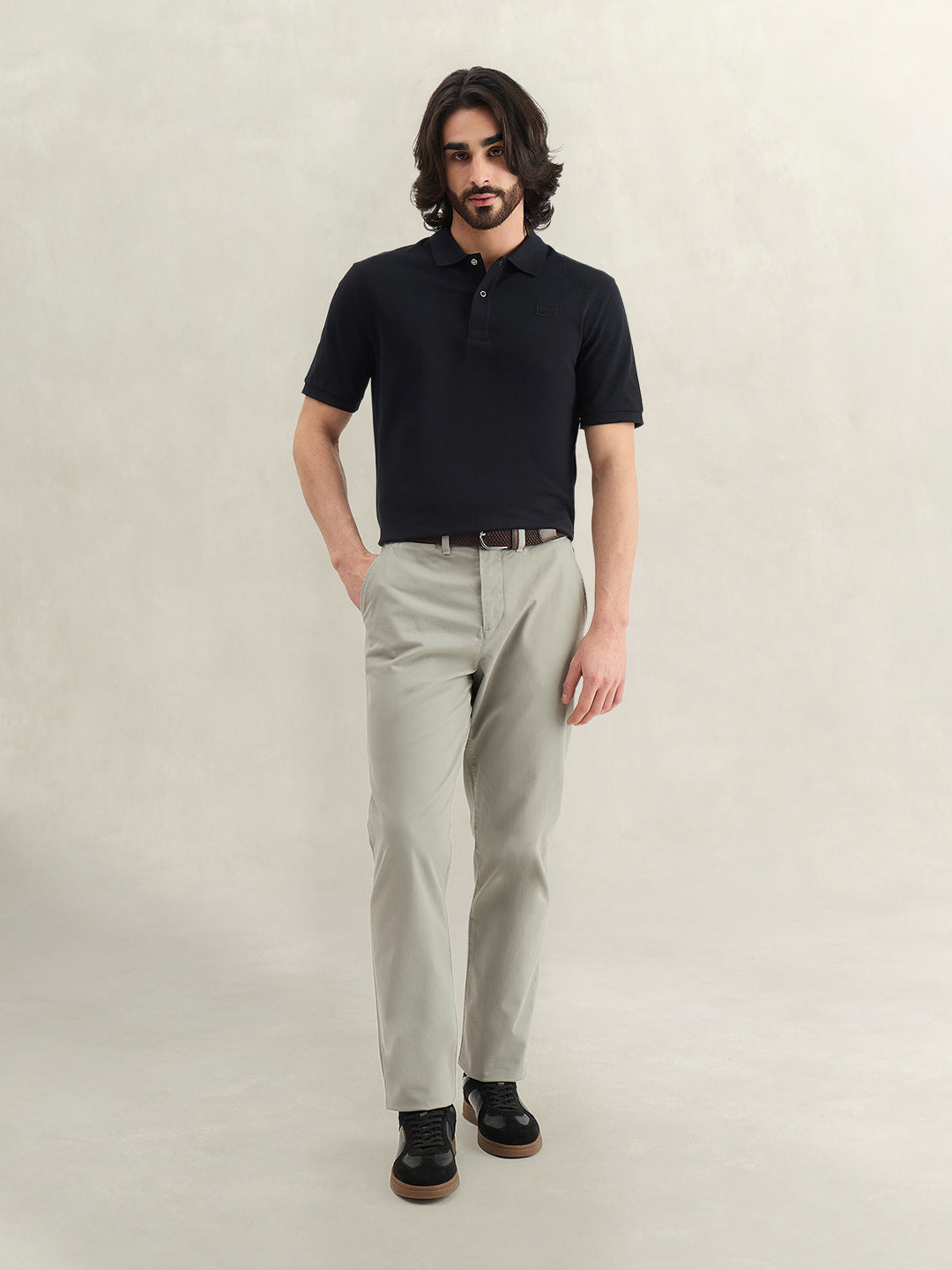 Gant Men Solid Black Polo T-Shirt