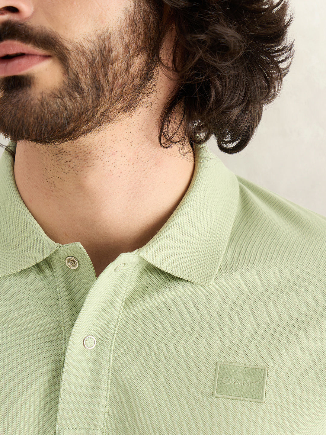 Gant Men Green Solid Regular Fit Pure Cotton Polo T-Shirt