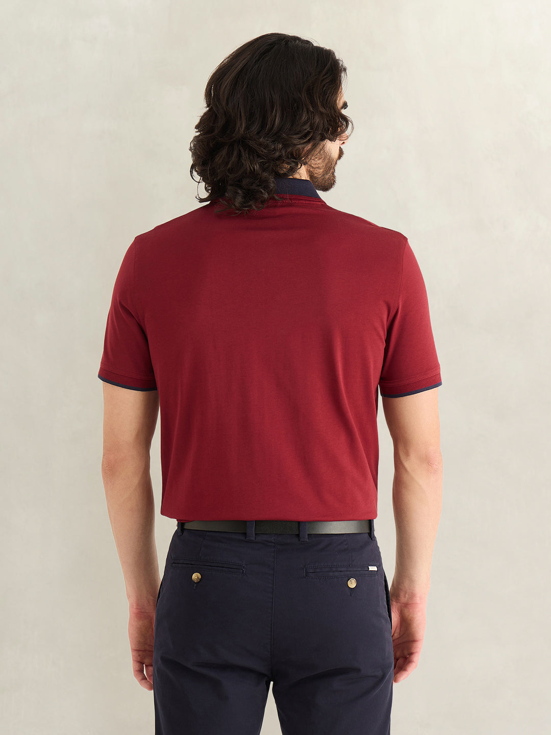 Gant Men Maroon Printed Polo T-Shirt