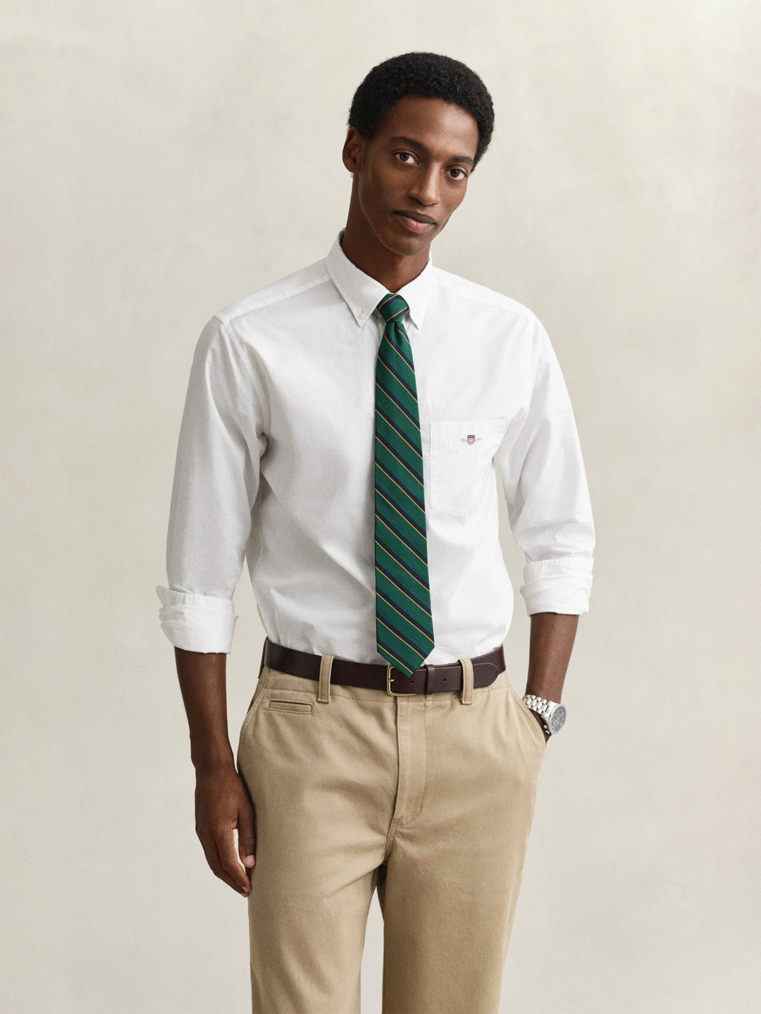 Gant Men White Solid Regular Fit Classic Poplin Shirt