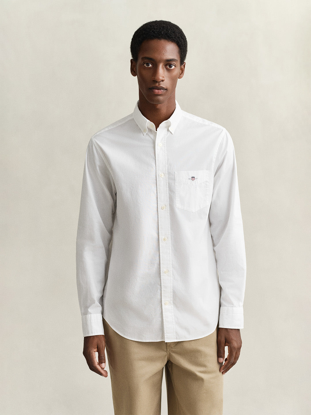 Gant Men White Solid Regular Fit Classic Poplin Shirt