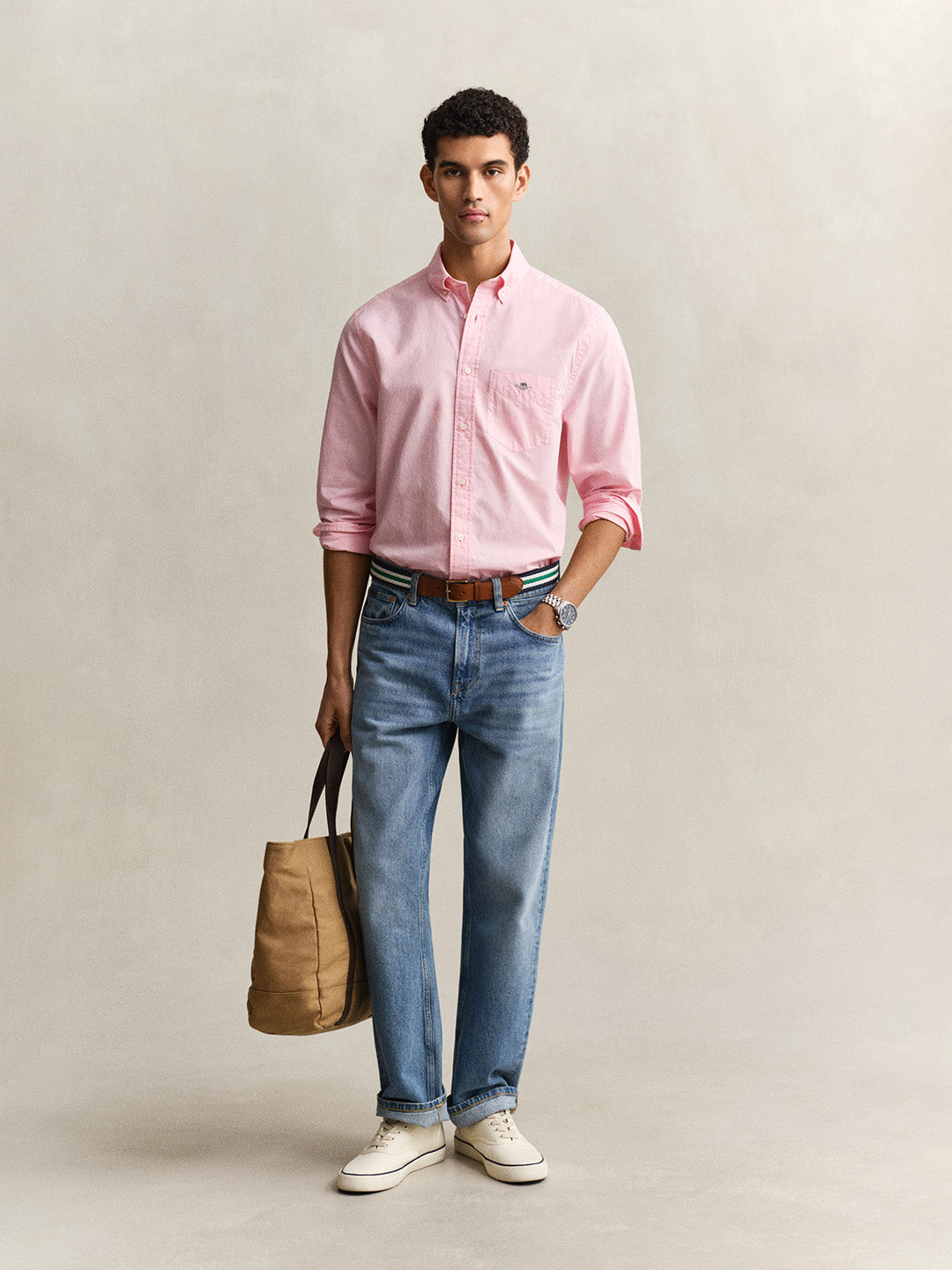 Gant Men Pink Solid Regular Fit Classic Poplin Shirt