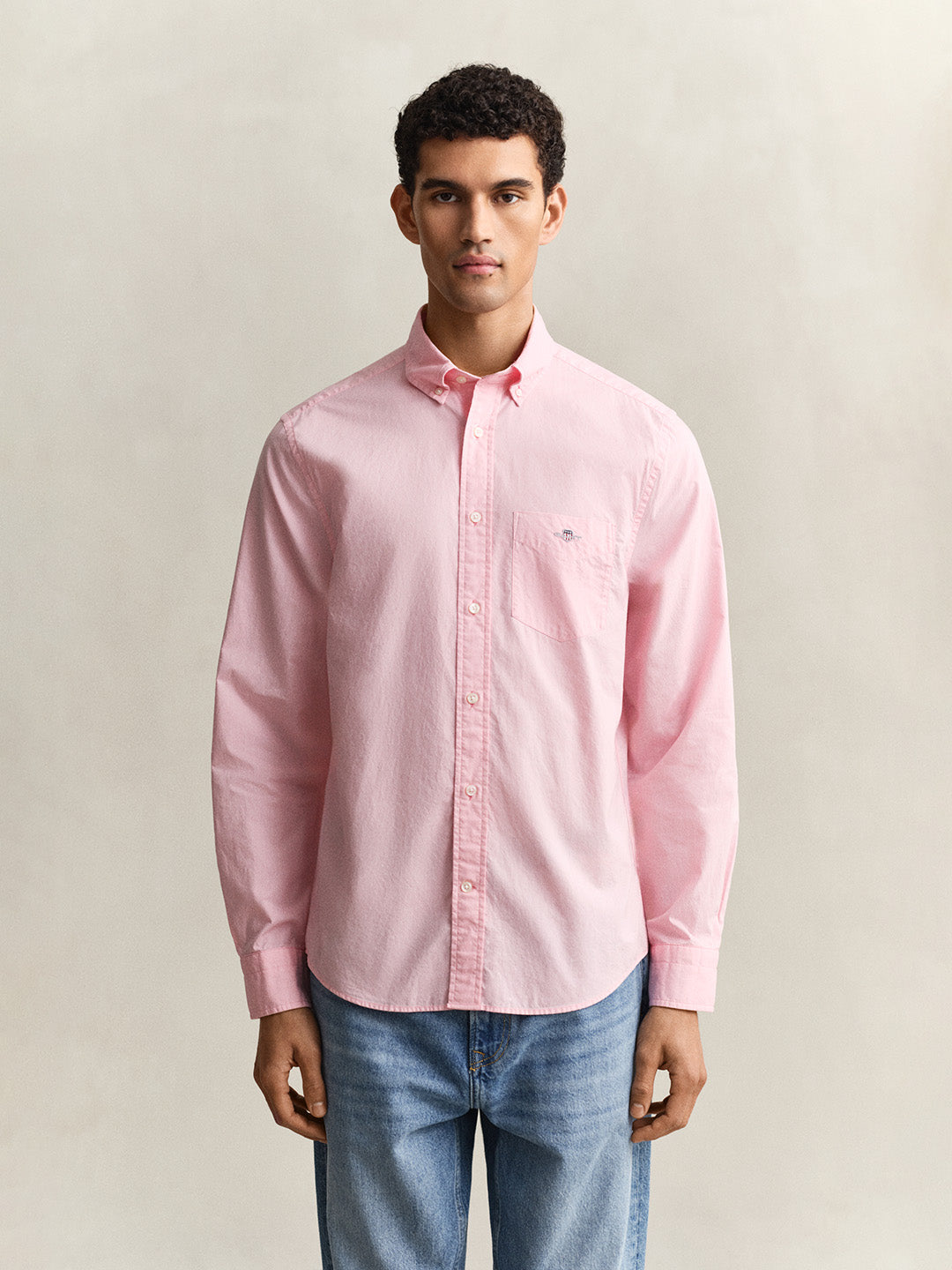 Gant Men Pink Solid Regular Fit Classic Poplin Shirt
