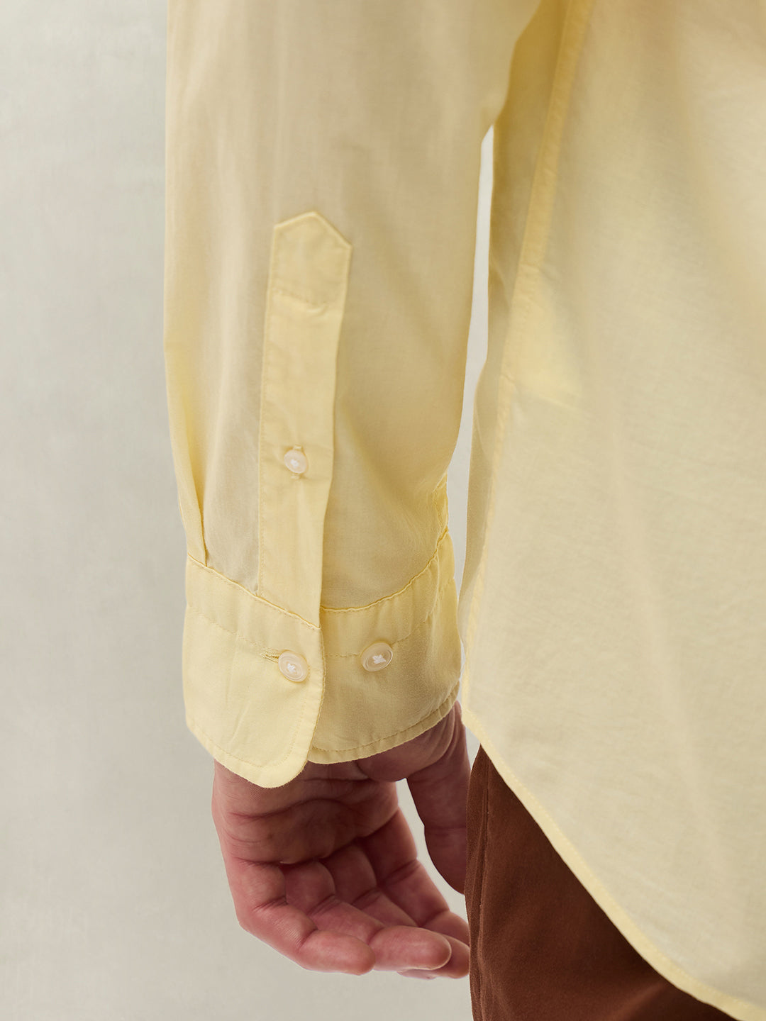 Gant Men Yellow Striped Regular Fit Classic Poplin Shirt