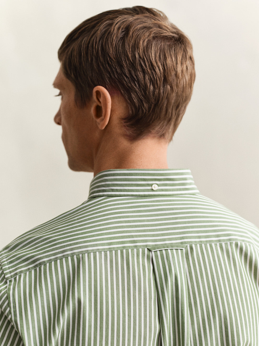 GANT Men Green Classic Poplin Striped Shirt