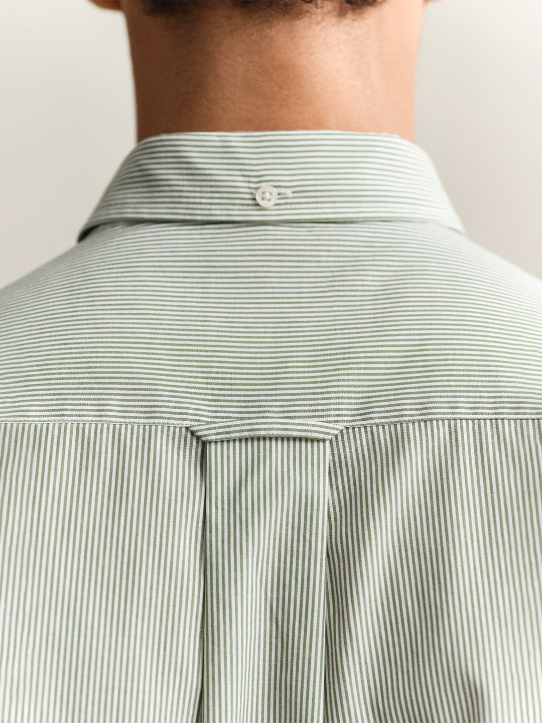Gant Men Green Classic Poplin Banker Striped Shirt