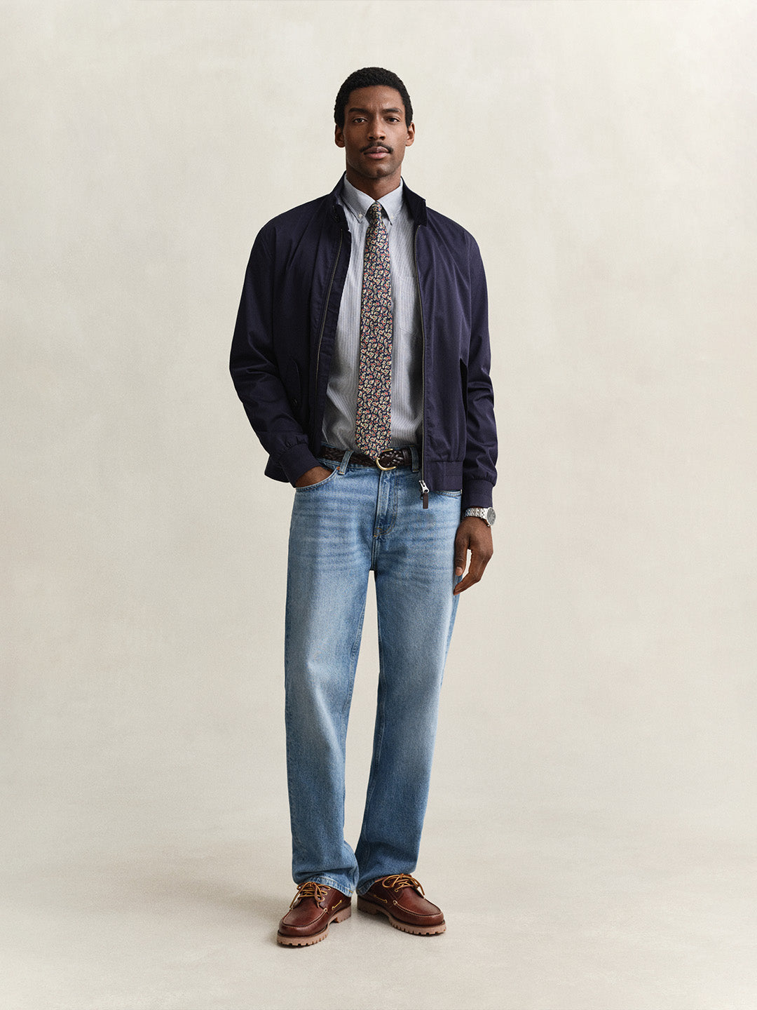 Gant Men Blue Striped Regular Fit Classic Poplin Shirt