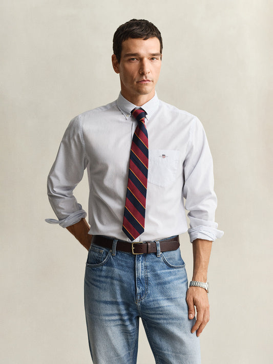 GANT Men Blue Regular Fit Poplin Shirt