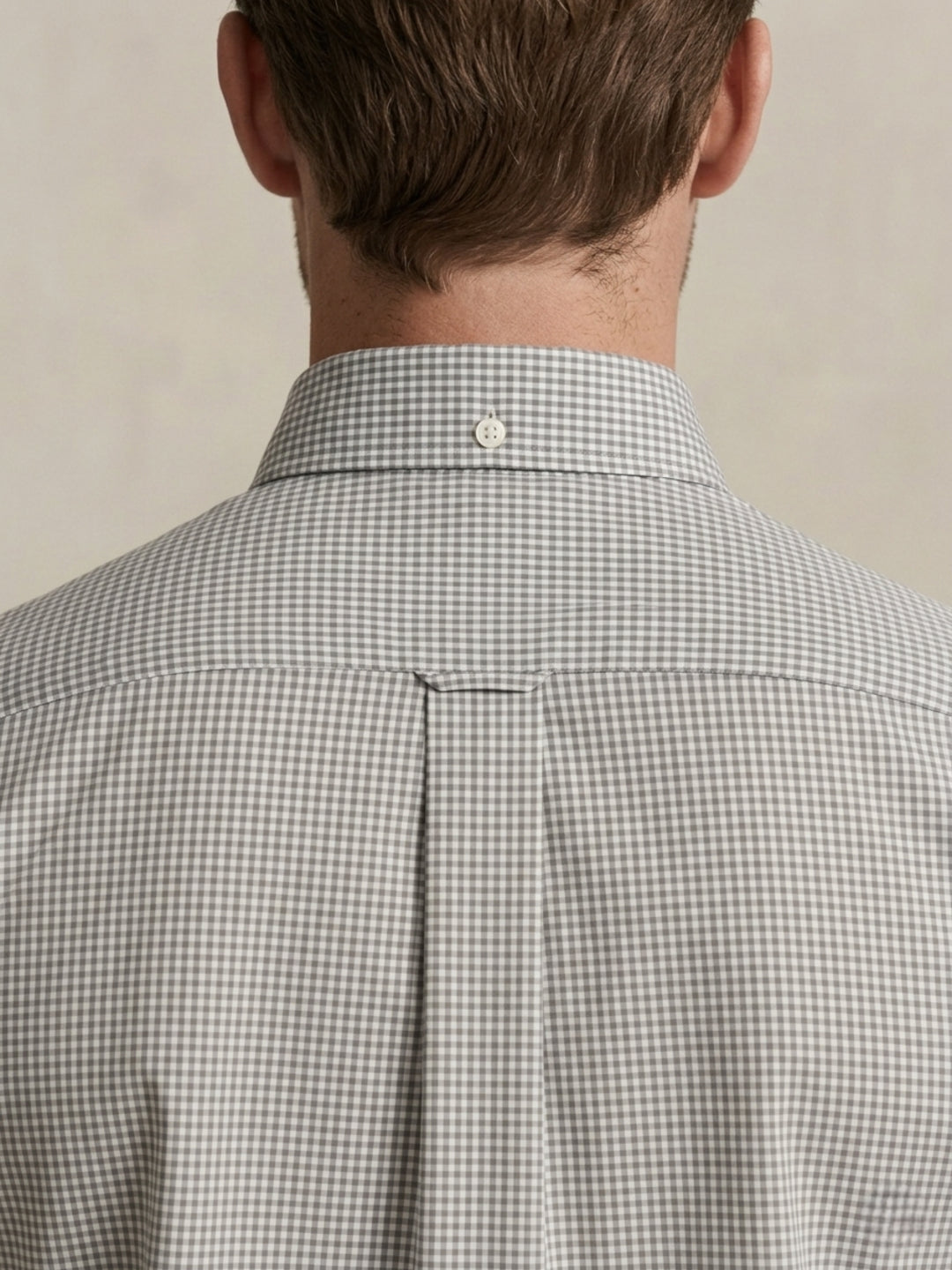 Gant Men Grey Checked Regular Fit Classic Poplin Gingham Shirt