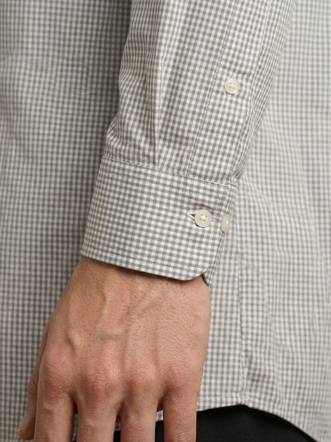 Gant Men Grey Checked Regular Fit Classic Poplin Gingham Shirt