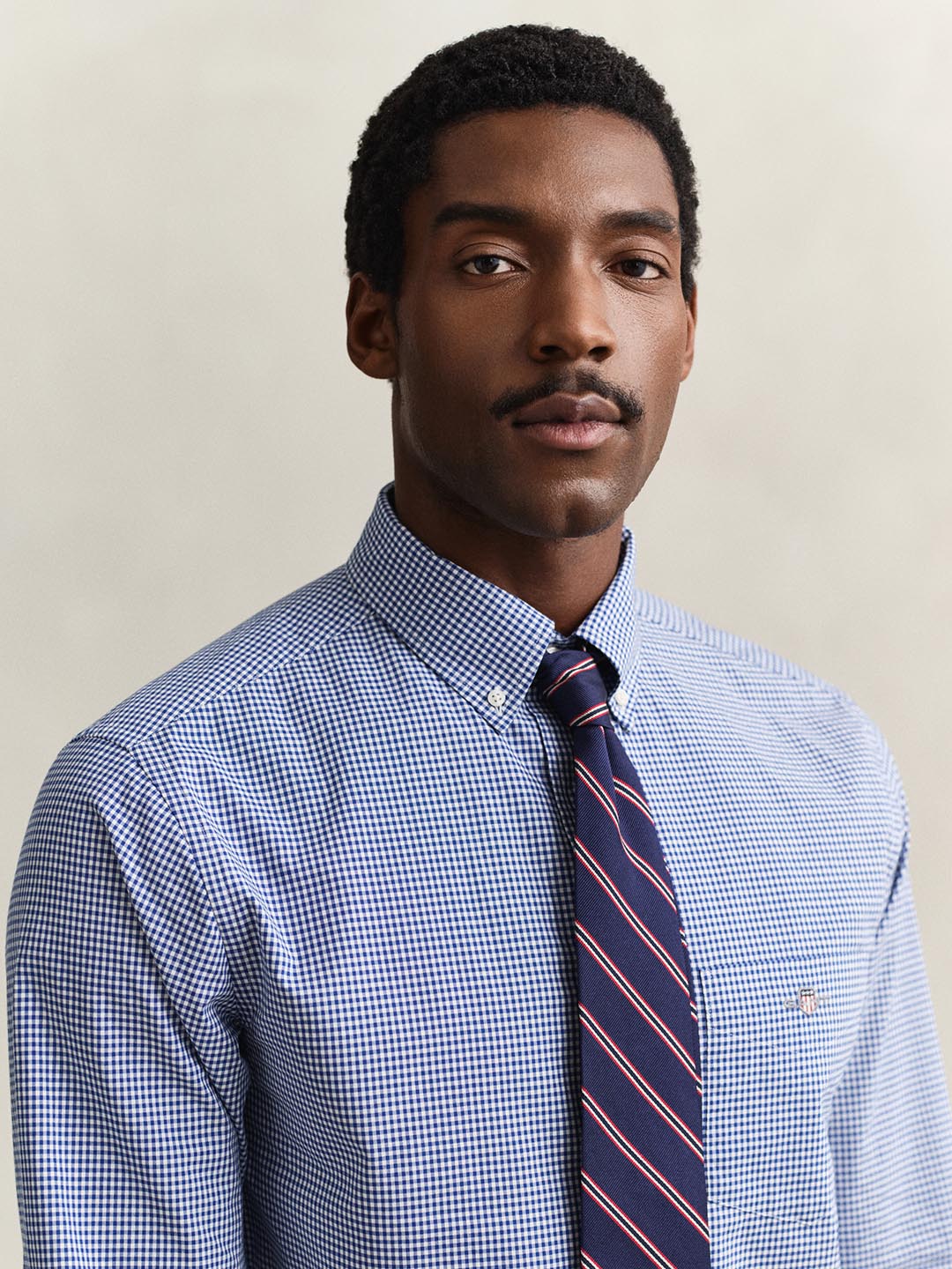 Gant Men Blue Gingham Regular Fit Classic Poplin Gingham Shirt