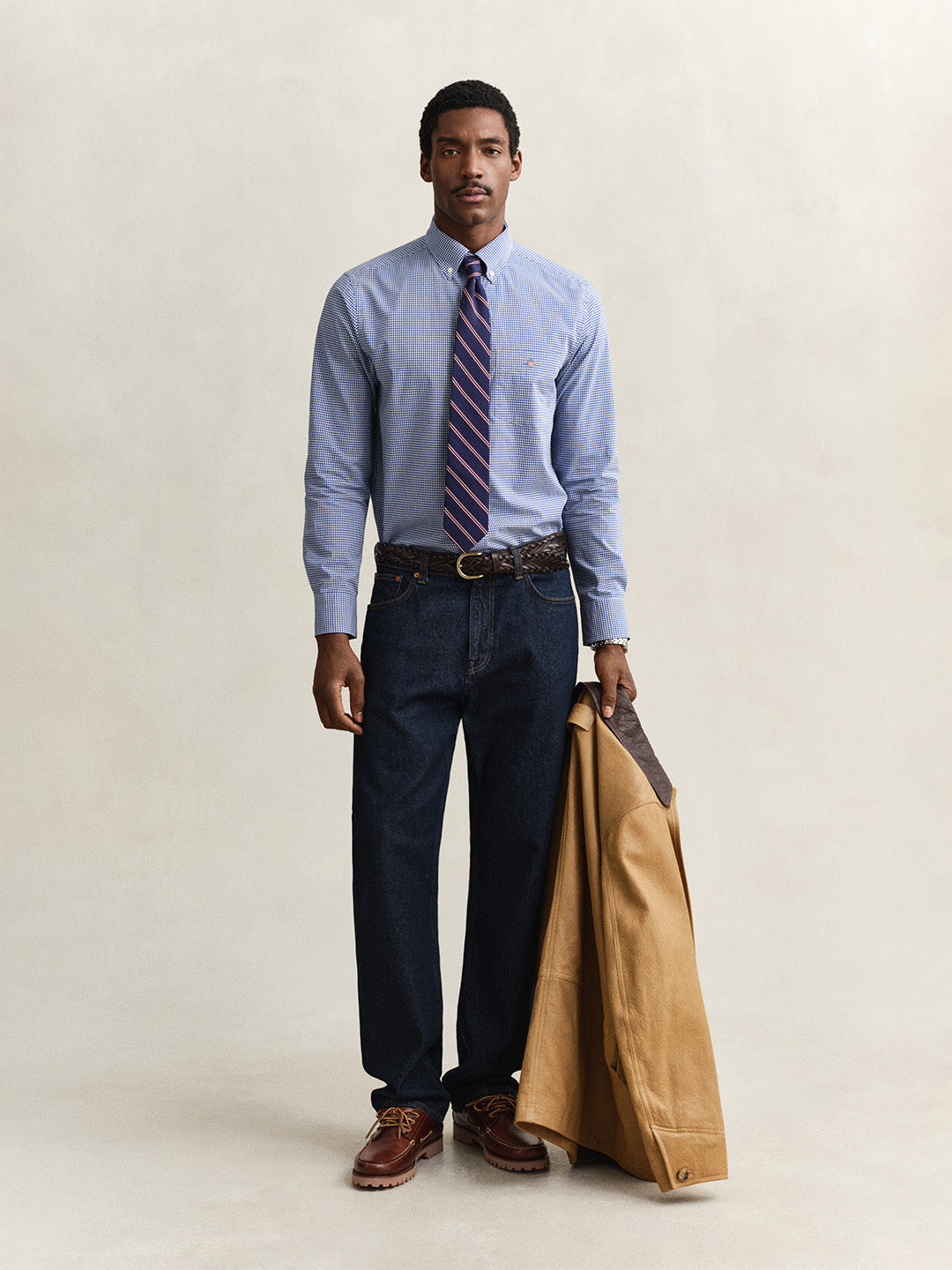 Gant Men Blue Gingham Regular Fit Classic Poplin Gingham Shirt