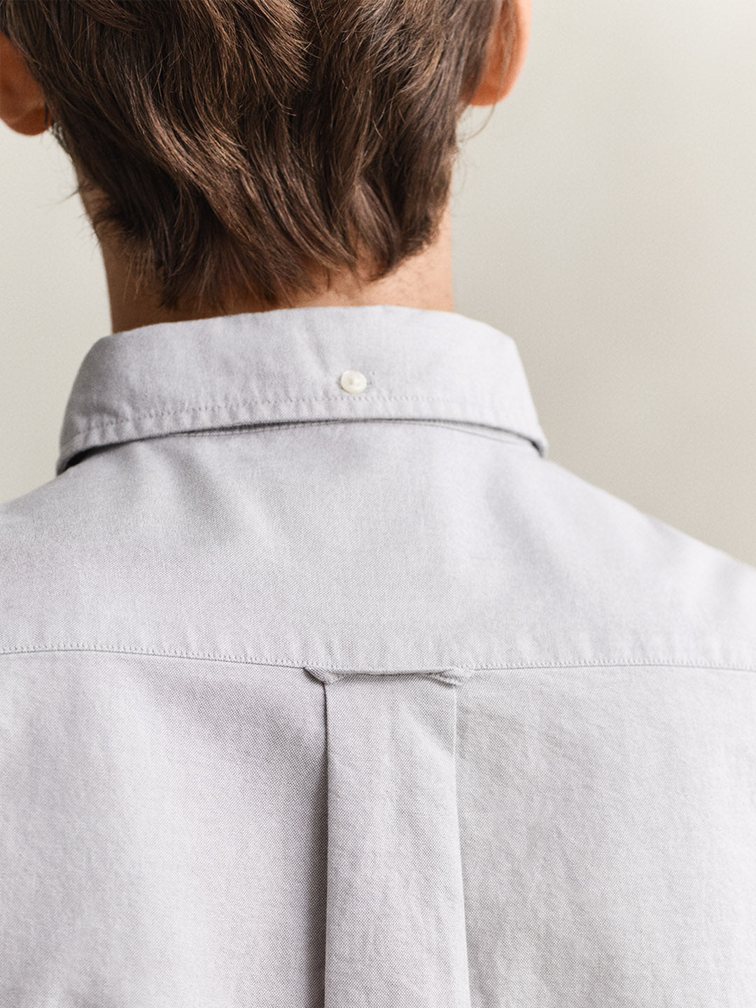 Gant Men Grey Solid Regular Fit Classic Oxford Shirt