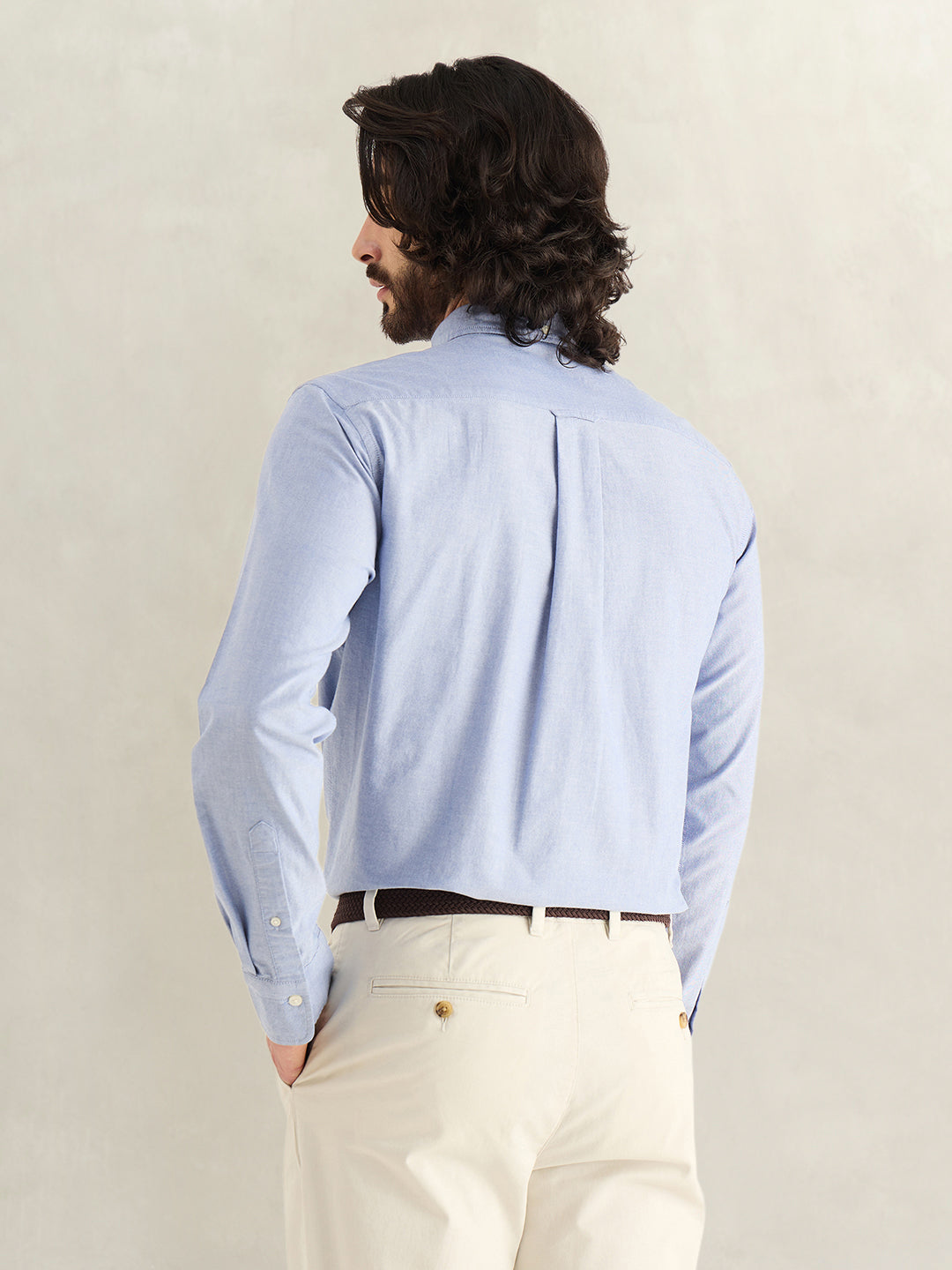 Gant Men Blue Solid Regular Fit Classic Oxford Shirt