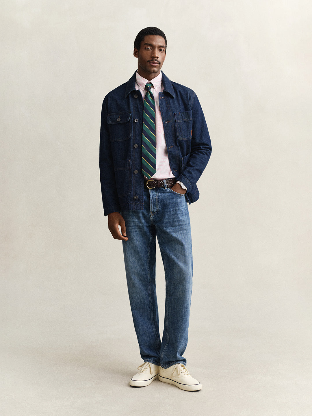 GANT Men Pink Striped Regular Fit Classic Oxford Shirt