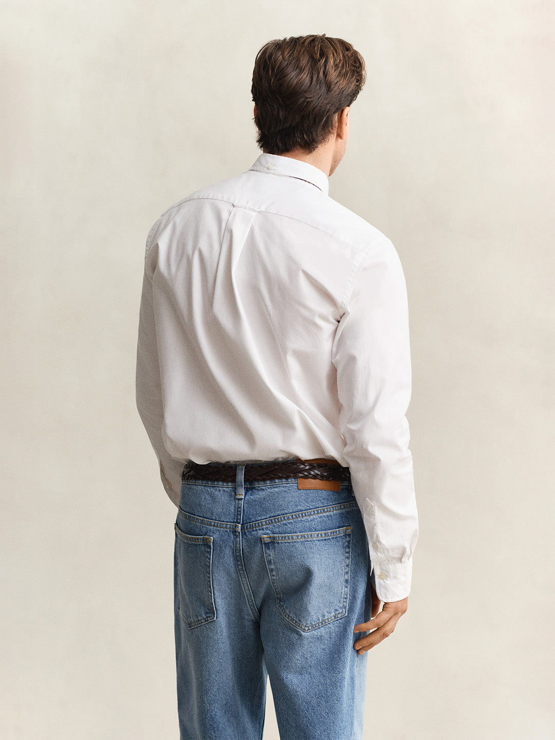 GANT Men White Pinpoint Oxford Shirt