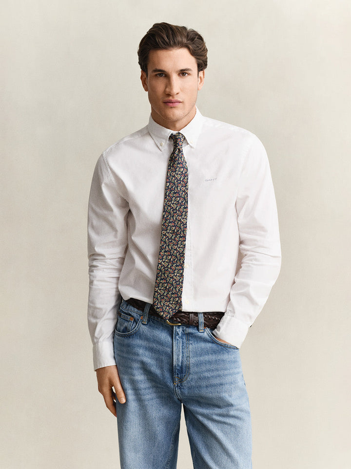Gant Men White Solid Collar Shirt
