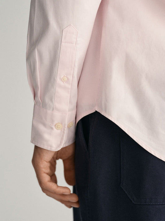 Gant Men Pink Solid Regular Fit Pinpoint Oxford Shirt