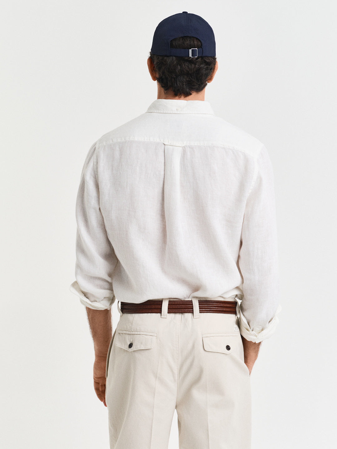 Gant Men White Solid Regular Fit Pure Linen Shirt