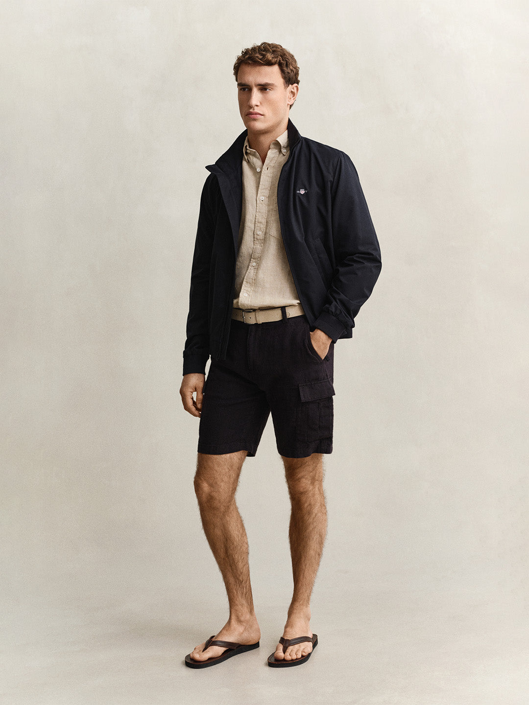 GANT Men Beige Garment Dyed Pure Linen Shirt