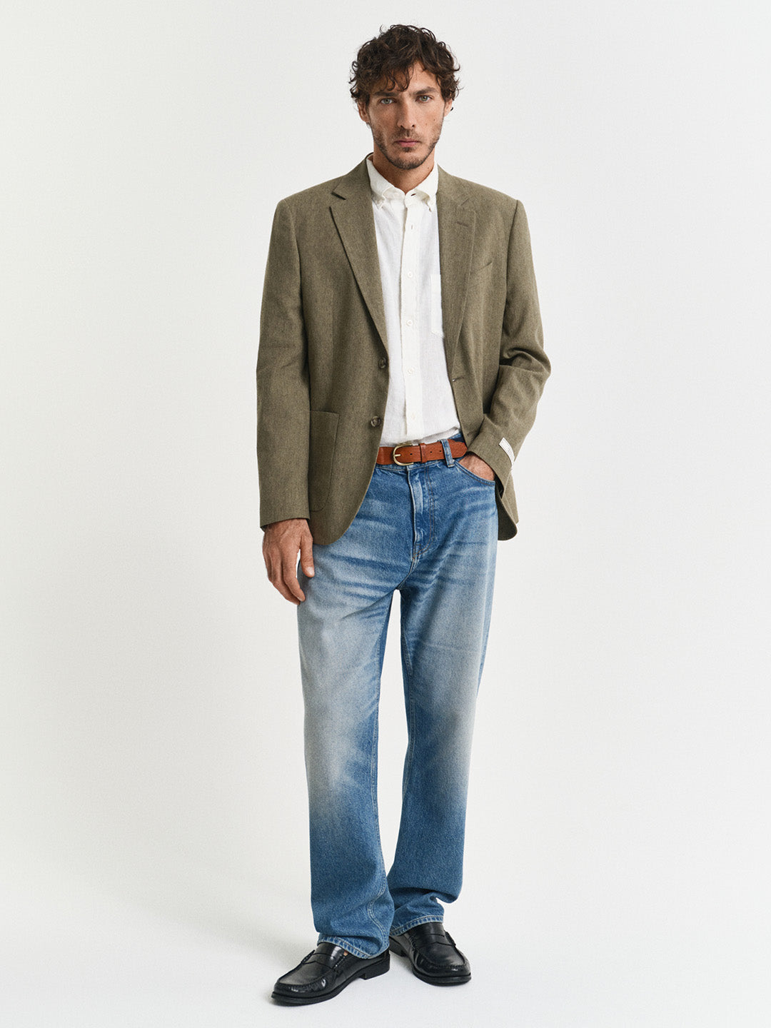 Gant Men White Solid Regular Fit Pure Linen Shirt