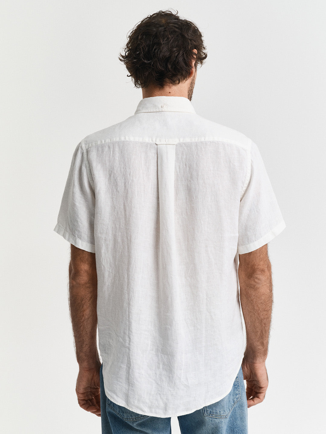 Gant Men White Solid Regular Fit Pure Linen Shirt