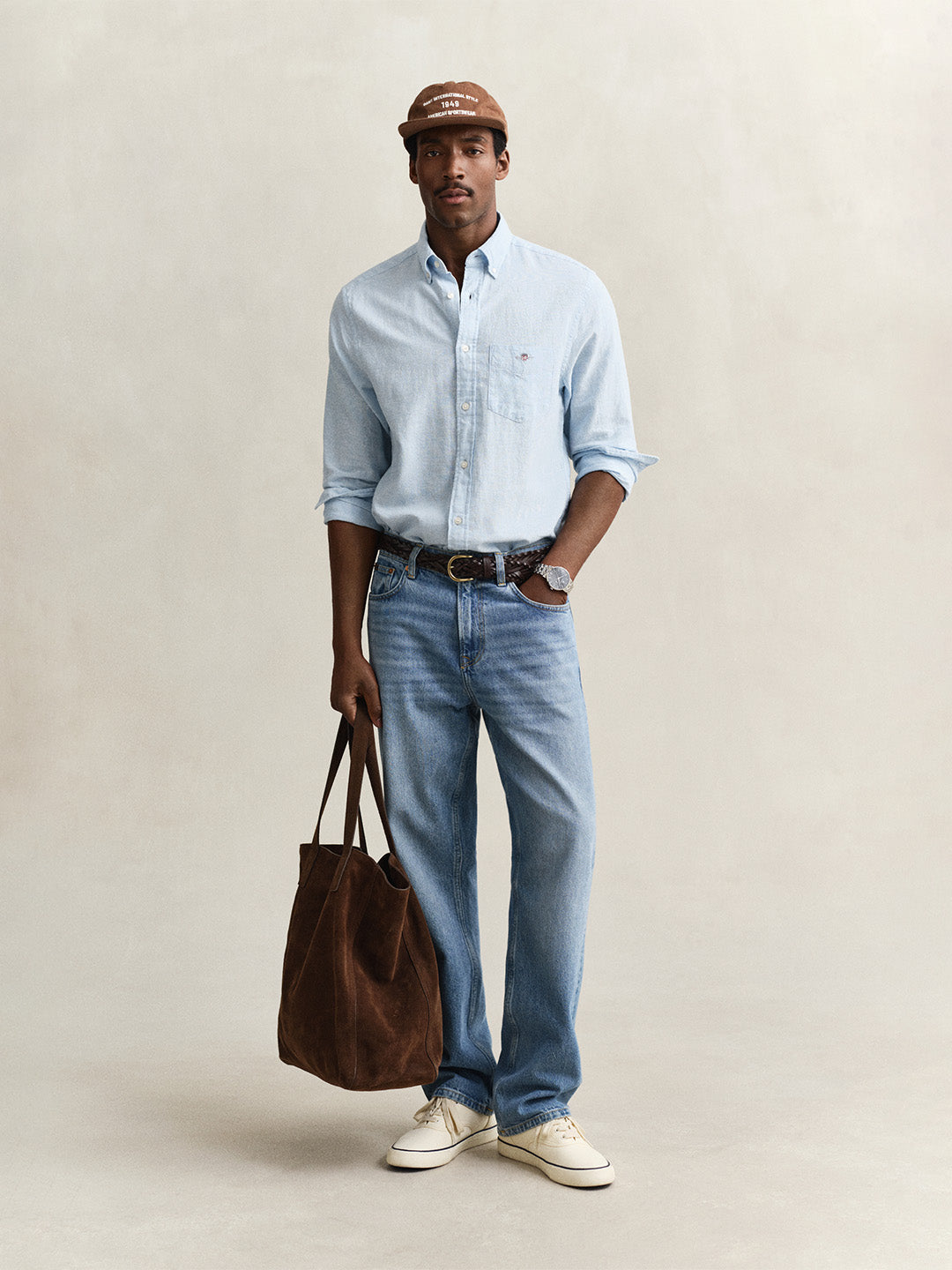 Gant Men Blue Regular Fit Linen Shirt
