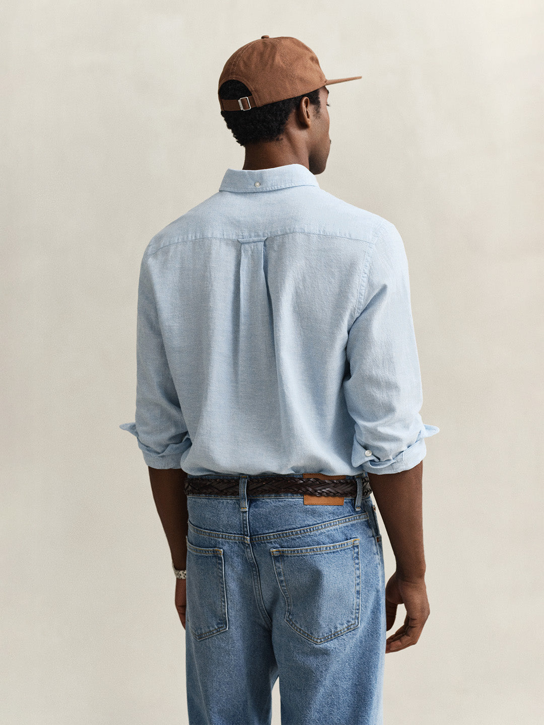 Gant Men Blue Regular Fit Linen Shirt