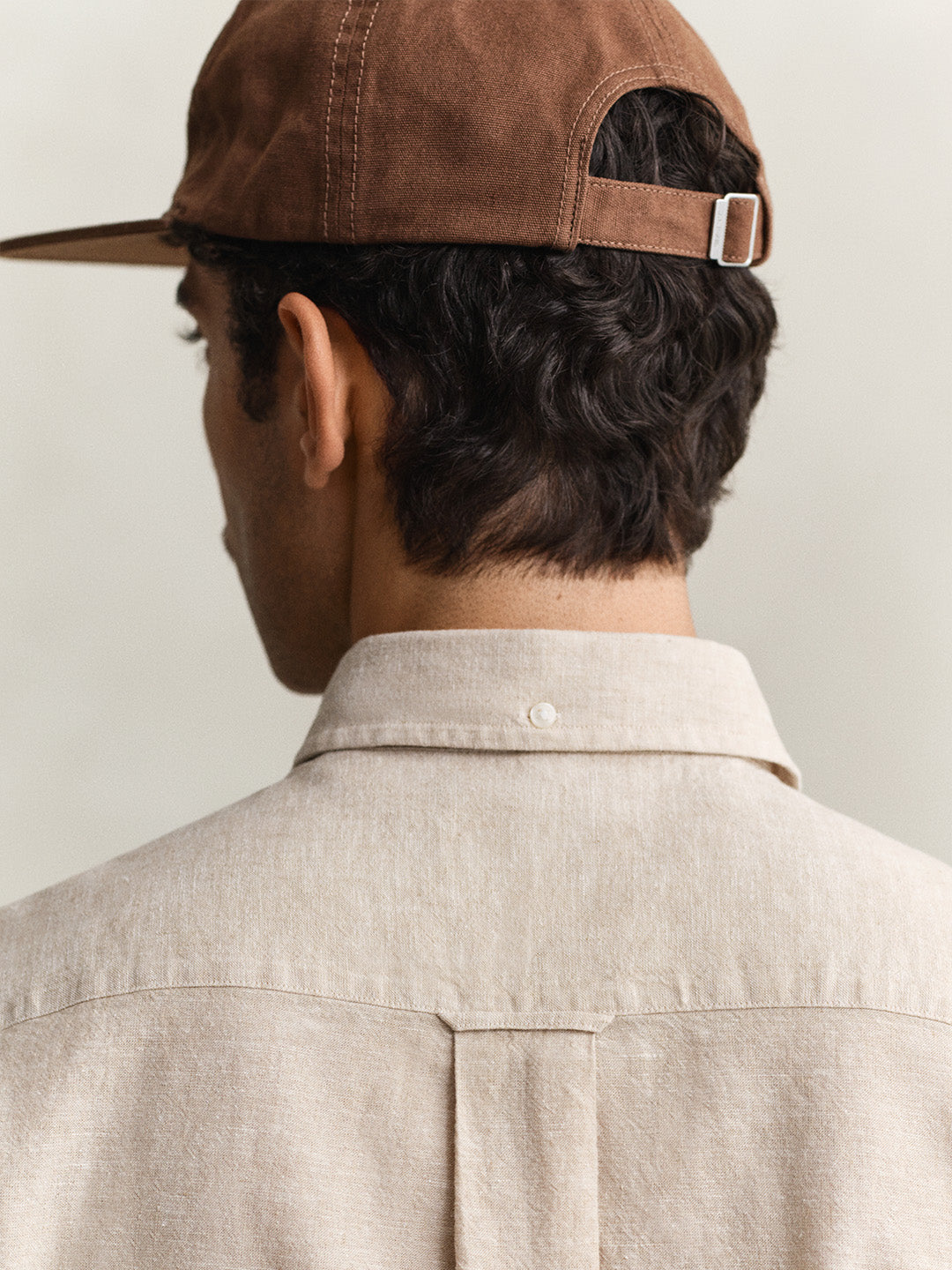 Gant Men Beige Solid Regular Fit Cotton Linen Shirt
