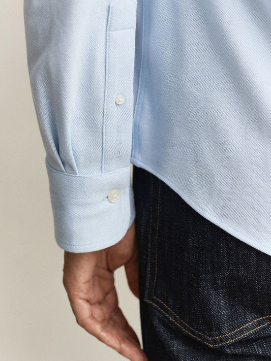 GANT Men Blue Jersey Pique Stretch Shirt