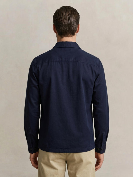 Gant Men Navy Blue Solid Regular Fit Shirt