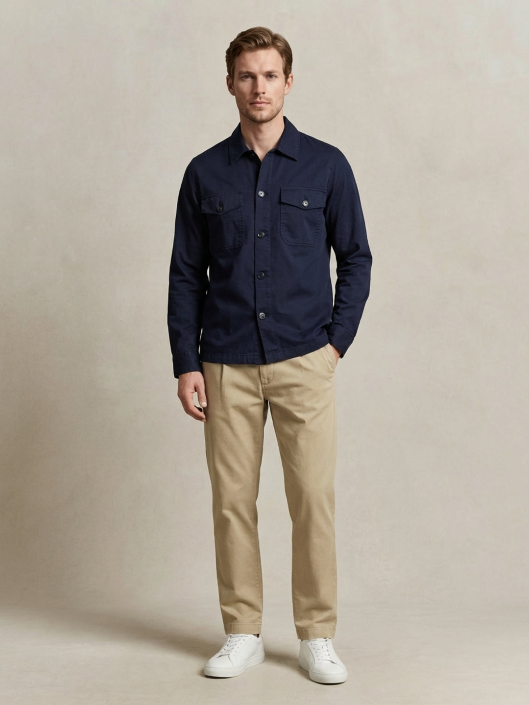 Gant Men Navy Blue Solid Regular Fit Shirt
